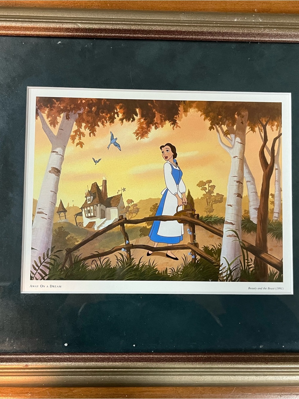 Disney Belle from bursary & the beast 'Away on a Dream' Framed Art Print